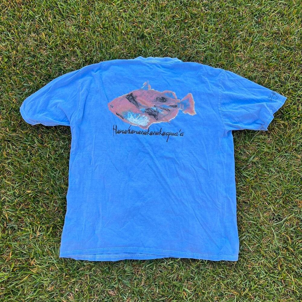 Crazy Shirts 2000s y2k tee blue hawaiian dyed tee mens size XXXL